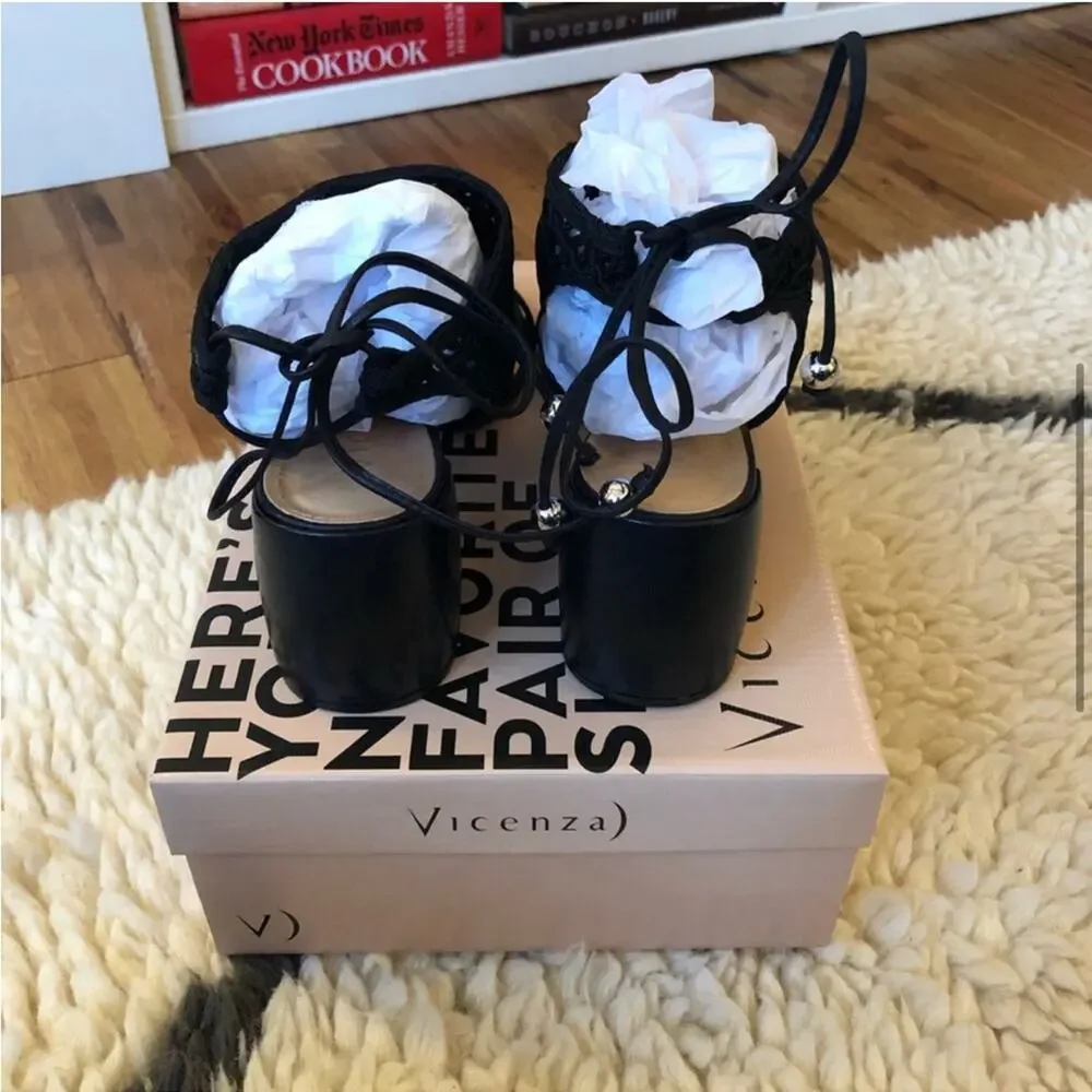 NEW IN BOX Anthropologie Vicenza Crochet Sandal Heels